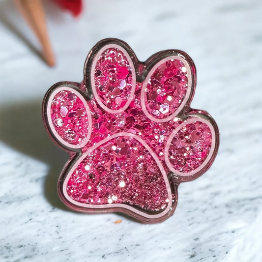 Paw Print Shaker Badge Reel