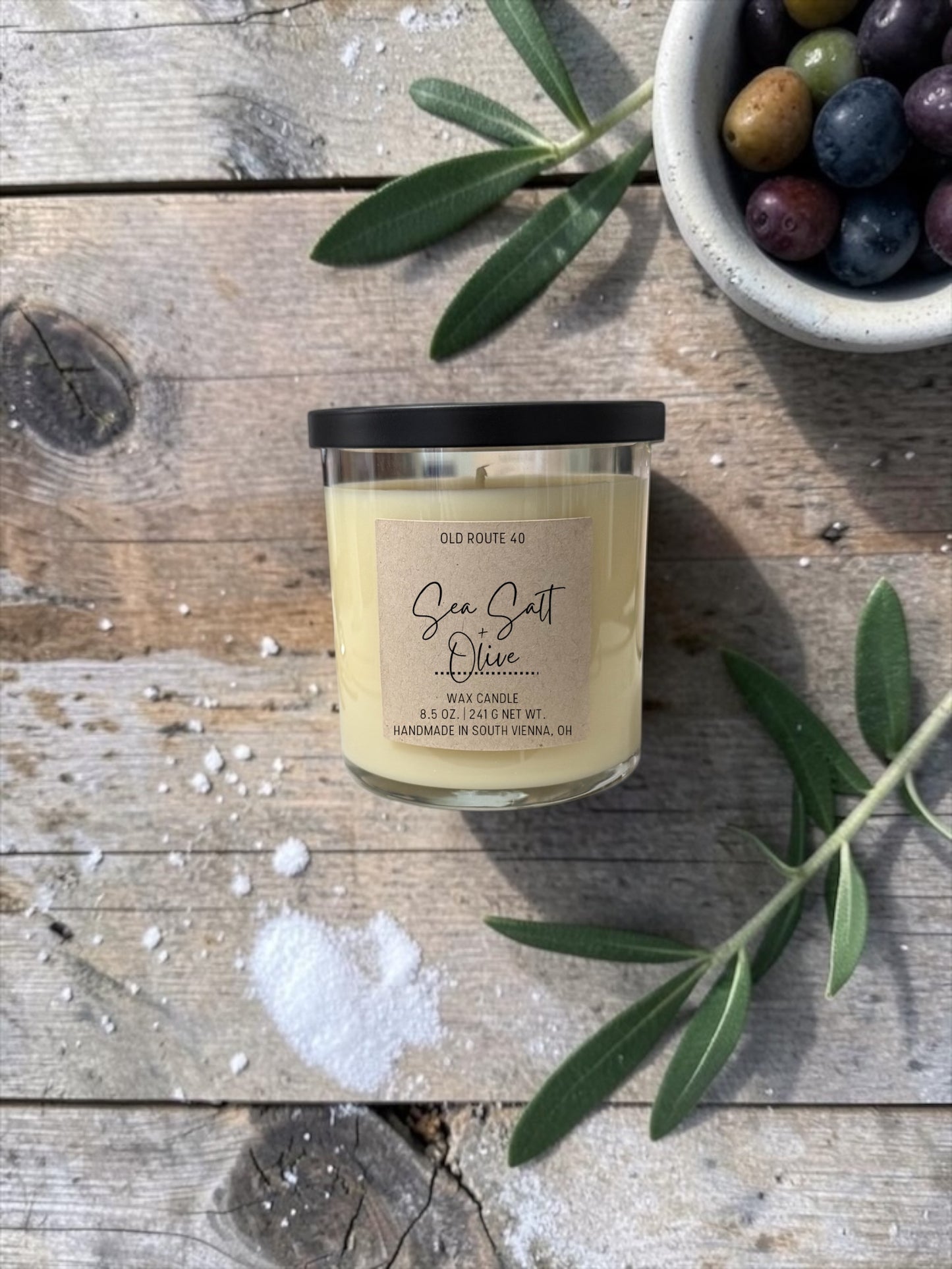 Sea Salt + Olive Candle